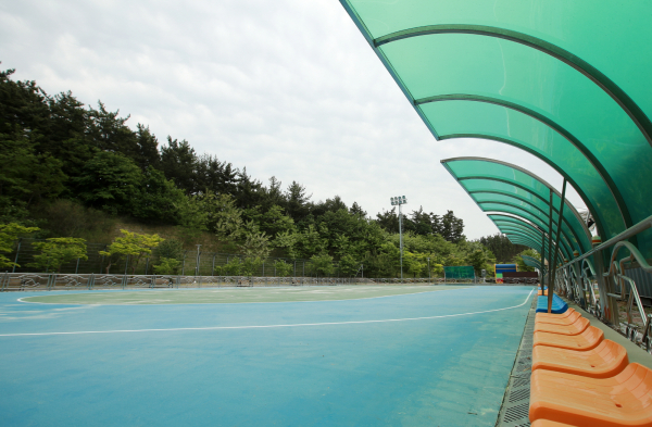 보수공사를 마무리한 태안군 청소년수련관 인라인스케이트장 모습.