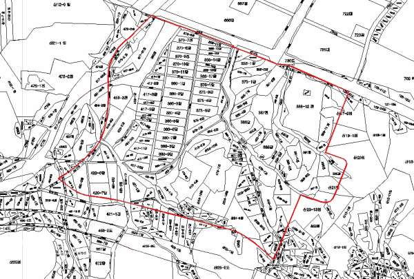 토지거래계약 허가구역 재지정 결정(안)도