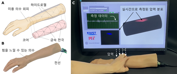 생체모사 로봇피부의 구조를 미용 의수에 적용한 예