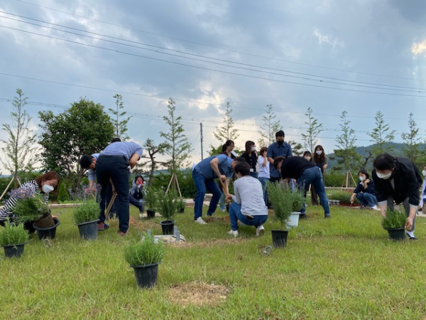 치유식물 식재 행사 모습
