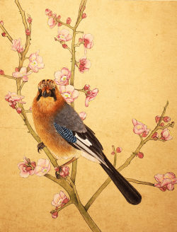 박하은, 봄, 27x33cm x3ea, 한지에 채색, 2022