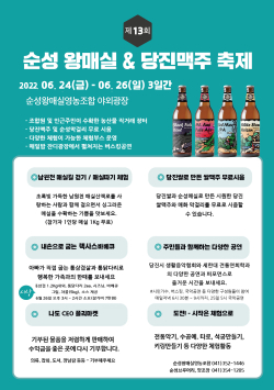 제13회 순성왕매실&당진맥주축제 포스터