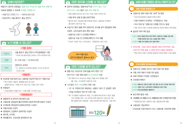 상병수당 리플릿 모형