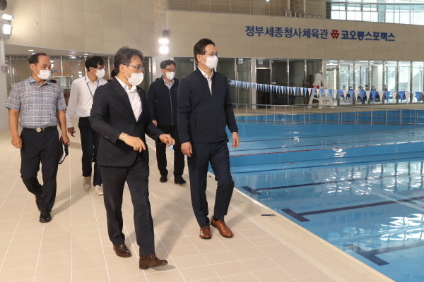 이상래 행복청장, 정부세종청사 체육관 개관 앞두고 현장 점검