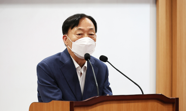 고교학점제 연구·준비학교 학부모지원단 연수에 설동호 교육감 인사말 모습