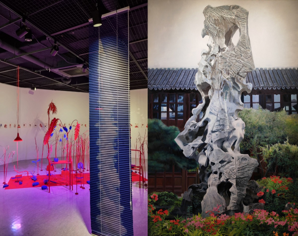 이진건씨의 작품 ‘온실 랜드’(왼쪽)와 조춘휘씨의 작품 ‘태호석’