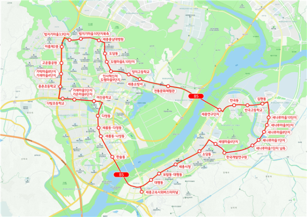 내부순환 간선급행버스 노선도