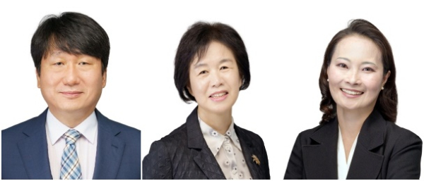 왼쪽부터 -김홍래교수(전자정보공학과),이경애 교수(식품영양학과),이윤진 교수(의과대 생화학교실)