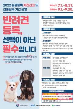 반려동물 등록 자진신고 기간 안내문