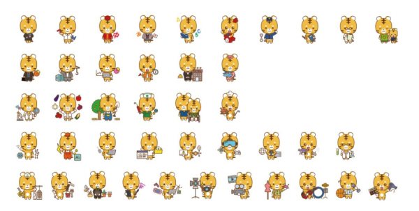 배재대 캐릭터 나섬이를 활용해 학과별로 제작한 이미지