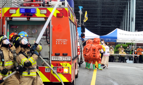 24일 월평정수장에서 열린 2022년 을지연습 국가주요시설 테러 대비 훈련 장면