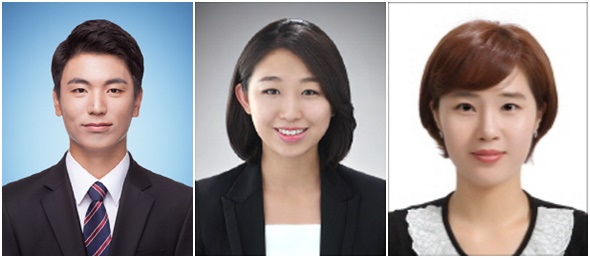 왼쪽부터 : 안태훈(대상), 이여랑(장려상), 조윤아(장려상)