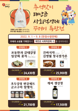 추석맞이 사회적경제 꾸러미 특판전 포스터.