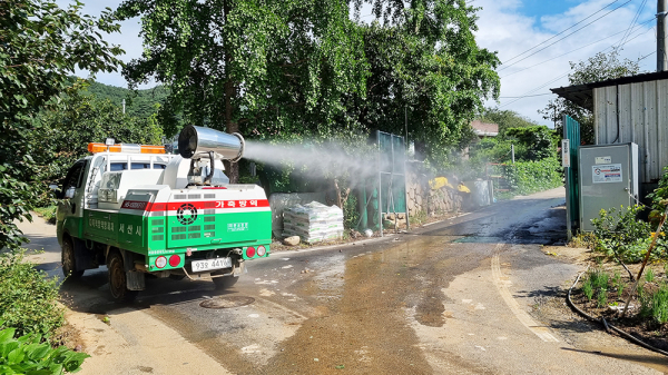 양돈농가 방역소독 현장