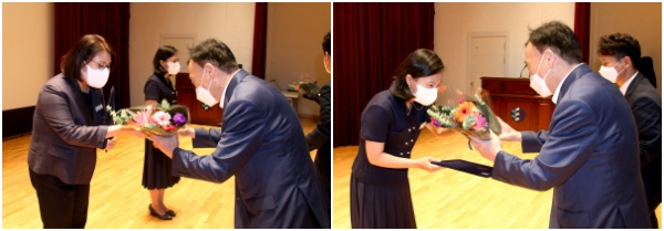 감사관 이근령 주무관(장려상),유초등교육과 박소화 장학사 ( 장려상) 사진