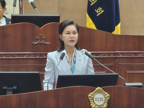 5분 발언을 하는 김미화 의원/박동혁 기자
