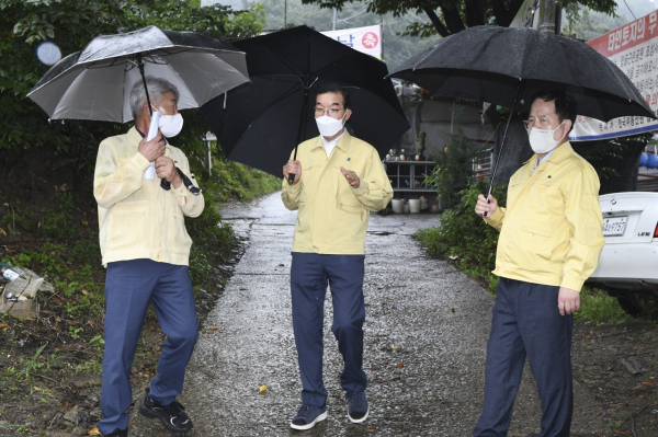김광신 중구청장, 제11호 태풍 ‘힌남노’ 대비 현장 점검 모습