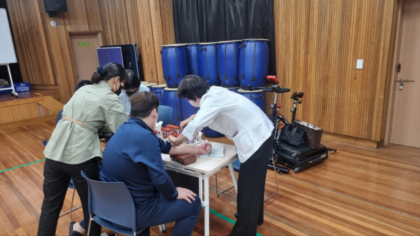 대전 소년원(대산학교) 사회공헌 건강검진 진행 모습