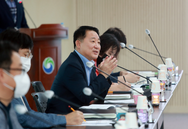 14일 열린 2023년도 시책구상(일몰) 보고회 장면