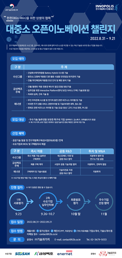 대중소 오픈이노베이션 챌린지 공고