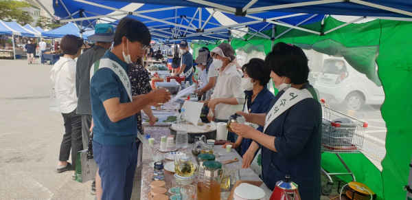 24일 도담동 로컬푸드매장에서 ‘약용나물 어수리 홍보·판매전’