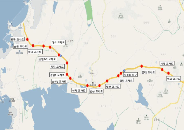 국도 감응신호 구축사업 선정
