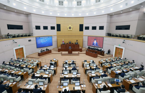제9대 대전시의회 본회의장 모습.