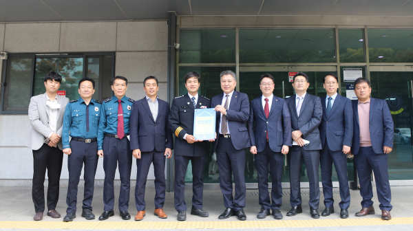 호서대, 대학 최초 ‘범죄예방 우수시설’ 인증식 모습