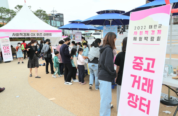 지난 6일 태안읍 중앙로 광장에서 열린 박람회 모습.