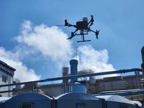 대덕구, 드론으로 환경오염물질 배출 감시 모습