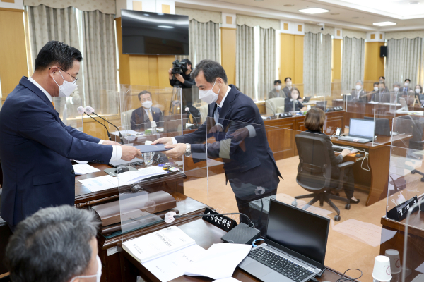 대전시의회, 대전관광공사 인사청문간담회 모습.