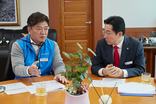 민선 8기 제1회 아산시-아공노조 노사협의회 장면