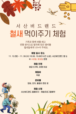 철새 먹이주기 프로그램 홍보 포스터