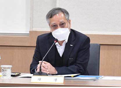 지난 1일 반장식 사장 등 주요 경영진과 간부들이 참석한 가운데 2022년도 핵심과제 이행실적 보고회 개최 모습