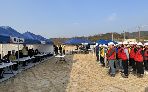 충남 논산 탑정저수지에서 안전한국훈련 실시 모습