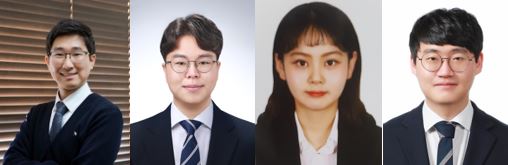 (좌측부터) 충남대 조성진 교수, 김형욱 연구원, 이하란 연구원, 포스텍 홍성경 연구원