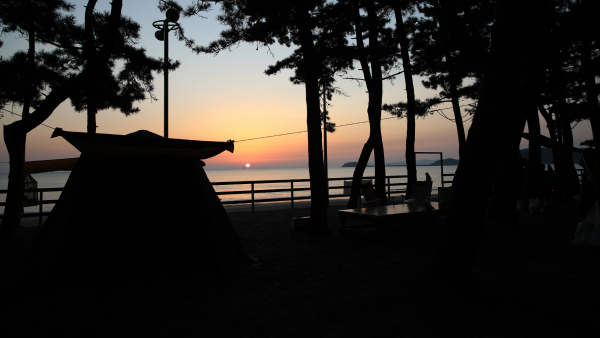 몽산포 해수욕장 인근 캠핑장 모습.