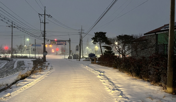 농어촌버스 상습 결행구간 제설 모습