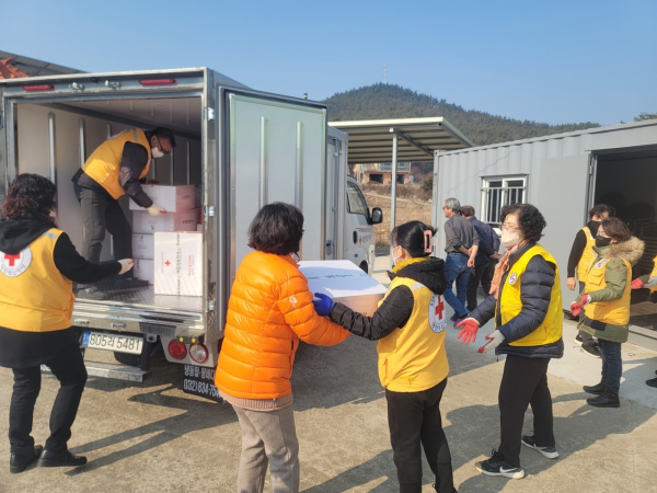 대한적십자사 충남지사, 서산시 대산읍 다가구주택 화재 긴급지원