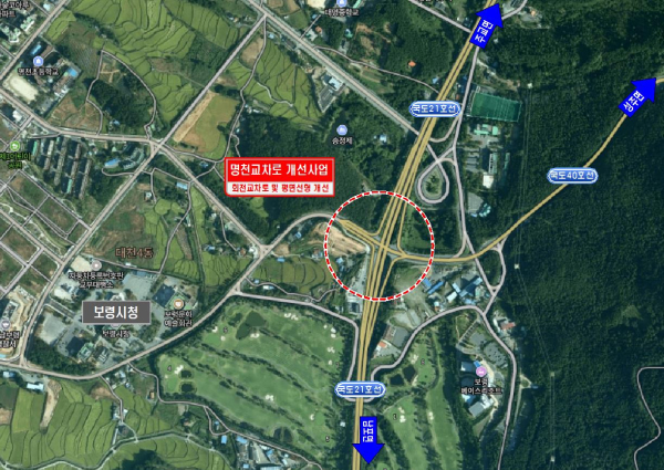 명천교차로 사업 위치도