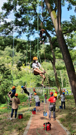 주미산 산림레포츠 진행 모습