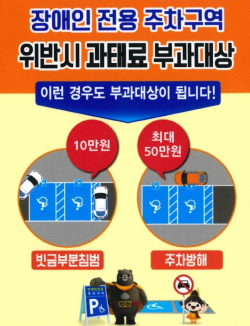 장애인 전용주차구역 단속 관련 이미지
