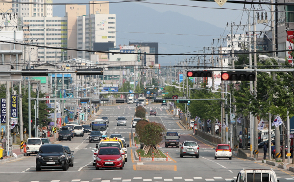 태안읍 동백로 모습.