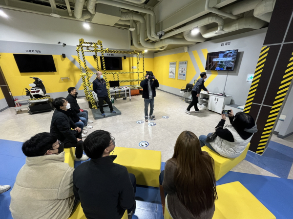 건설 안전 체험교육 진행 장면