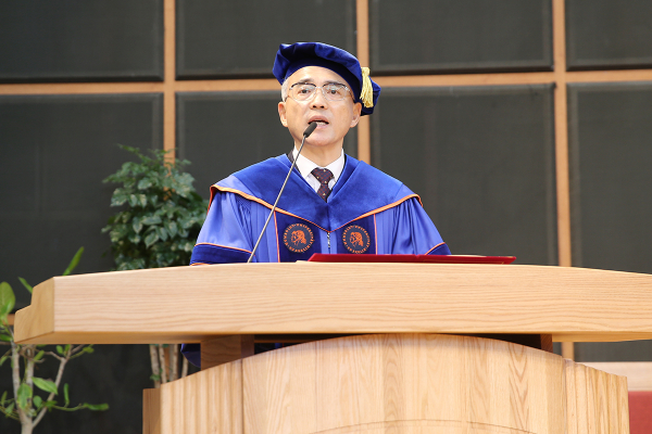 2일 오전 목원대 채플에서 2023학년도 신입생 입학식이 열리고 있다.