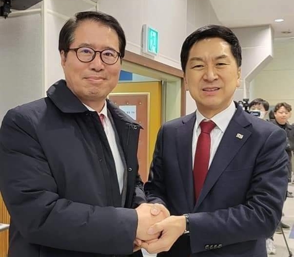 국민의힘 양홍규 대전 서구을당협위원장과 김기현 당대표