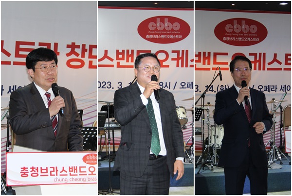 (왼쪽부터) 국민의힘 윤창현 의원, 조수연 서구갑 당협위원장, 양홍규 서구을 당협위원장.