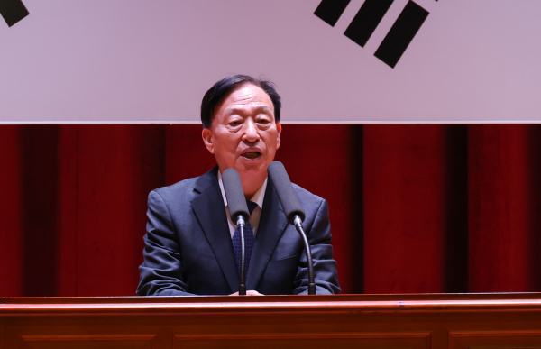 17일 대전교육과학연구원 대강당에서 어린이놀이시설 안전관리역량을 강화 교육에 앞서 설동호 교육감 인사말 모습