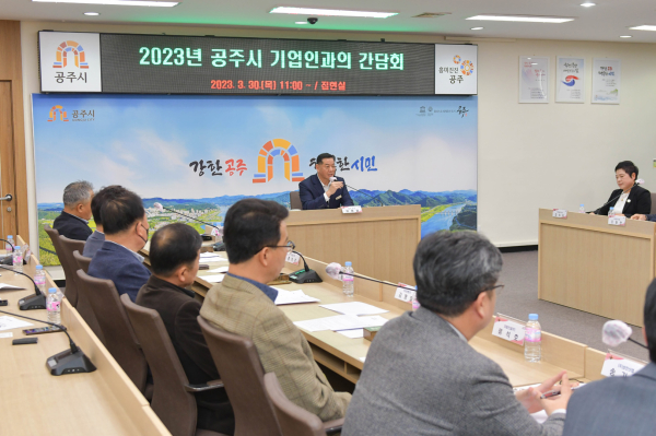 지난 30일 시청 집현실에서 기업인과의 간담회 개최 모습