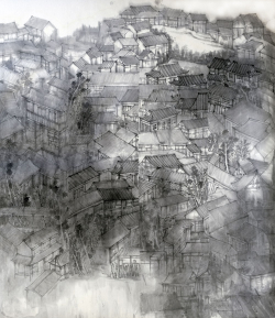 우지호-연람. 190x160cm화선지에 수묵. 2022